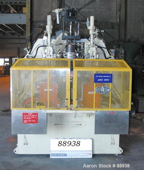 USED: Bekum model H-121 continuous extrusion blow molding machine. Dual sided. Shuttle clamp assembly with maximum 2 up production of up to a maximum 5 liter (1.3 gallon) bottle. Single head, single ...