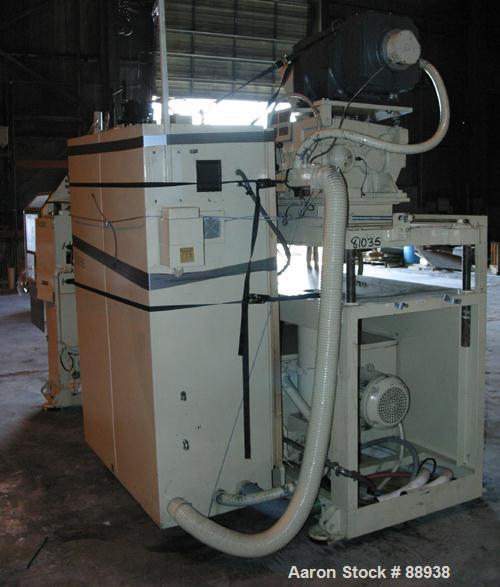USED: Bekum model H-121 continuous extrusion blow molding machine. Dual sided. Shuttle clamp assembly with maximum 2 up production of up to a maximum 5 liter (1.3 gallon) bottle. Single head, single ...