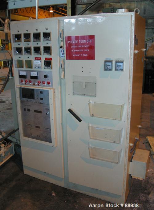 USED: Bekum model H-121 continuous extrusion blow molding machine. Dual sided. Shuttle clamp assembly with maximum 2 up production of up to a maximum 5 liter (1.3 gallon) bottle. Single head, single ...