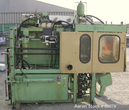 Used Hayssen Econoblow Blow Molding Machine, Model 5030-AS-375. Approximate 280 gram shot. 2" extruder, 24:1 L/D, 30 hp motor. 22-1/4" x 22-1/4" platens, effective platen size 16" x 21", 20 ton clamp...