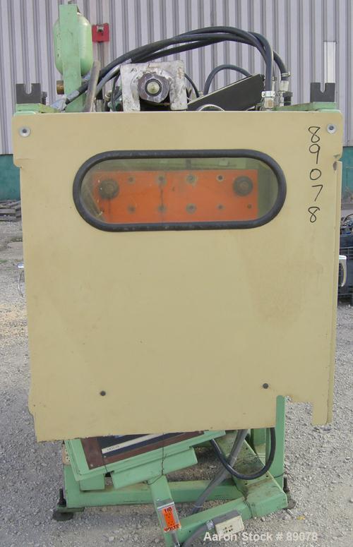 Used Hayssen Econoblow Blow Molding Machine, Model 5030-AS-375. Approximate 280 gram shot. 2" extruder, 24:1 L/D, 30 hp motor. 22-1/4" x 22-1/4" platens, effective platen size 16" x 21", 20 ton clamp...