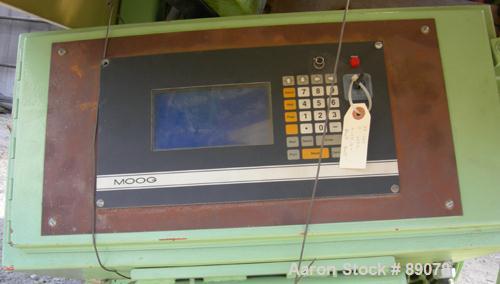 Used Hayssen Econoblow Blow Molding Machine, Model 5030-AS-375. Approximate 280 gram shot. 2" extruder, 24:1 L/D, 30 hp motor. 22-1/4" x 22-1/4" platens, effective platen size 16" x 21", 20 ton clamp...