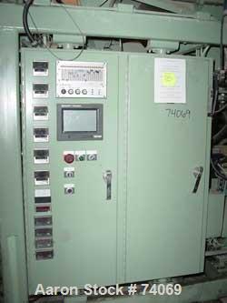 Used Hayssen Econoblow Blow Molding Machine, Model 75-S-2500. 5 lb FIFO accumulator head with programmable controls and MOOG parison programming. Also equipped with a part take away device and a bott...