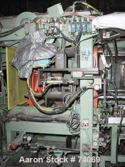 Used Hayssen Econoblow Blow Molding Machine, Model 75-S-2500. 5 lb FIFO accumulator head with programmable controls and MOOG parison programming. Also equipped with a part take away device and a bott...