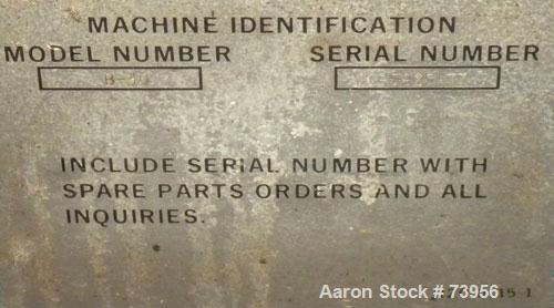 USED: Impco blow molding machine, model B30-R180-DDH. 5 pound total shot. Can be either a double head on 15" centers, or a single head. Controls are Barber Coleman Maco VI. Machine is on a standard b...