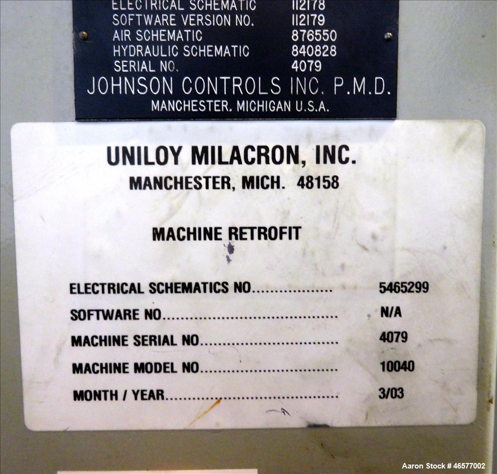 Used Uniloy Dual Head Blow Molding Machine, Model 250R1.