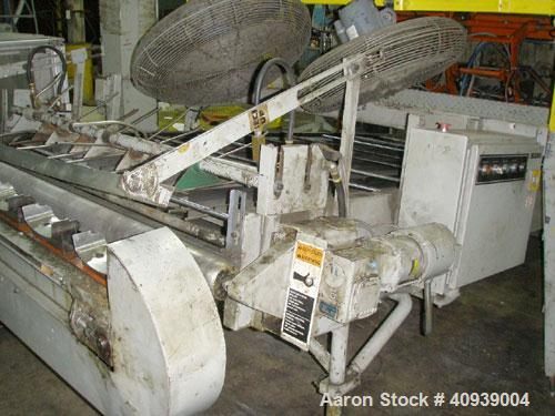 Used Uniloy Model 400R20, Serial #4983 Reciprocating Blow Molder. No side shift. Has 4 head design on 14" centers. Overall clamp is 21.5" top to bottom X 68" wide. 6 tie bar clamp with (2) compartmen...