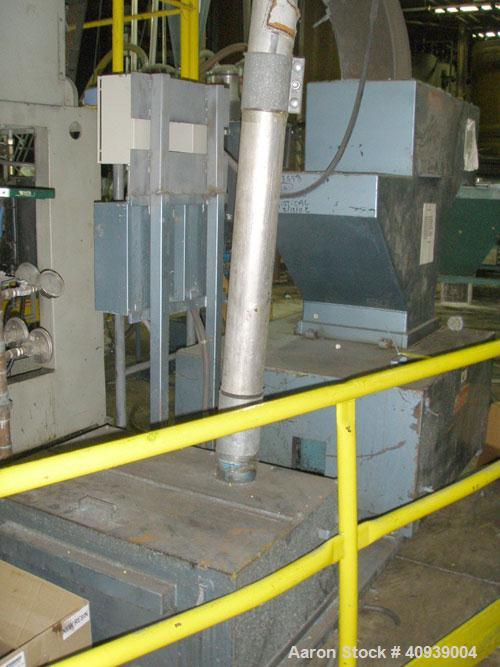 Used Uniloy Model 400R20, Serial #4983 Reciprocating Blow Molder. No side shift. Has 4 head design on 14" centers. Overall clamp is 21.5" top to bottom X 68" wide. 6 tie bar clamp with (2) compartmen...