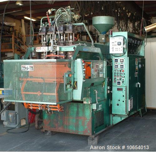 Used-Uniloy Reciprocating Blow Molding Machine, Model 5835.  4 x 8" Head, 3" extruder, 75 hp AC drive, trimmer, 460/3/60 pow...