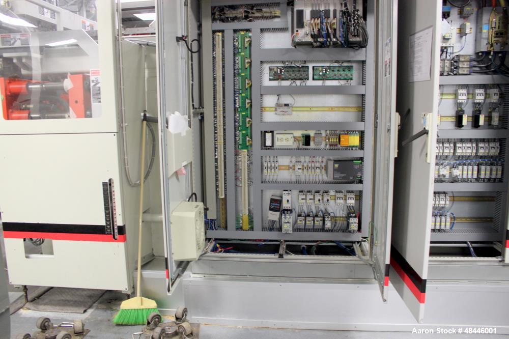 Used Uniloy Reciprocating Screw Intermittent Extrusion Blow Molding Machine, Model R2000.  80mm diameter reciprocating screw extruder, 24:1 L/D, 60 hp drive, Siemens AC variable drive with Siemens dr...