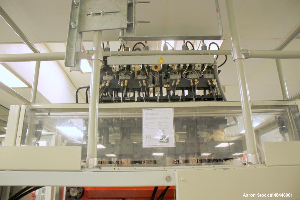 Used Uniloy Reciprocating Screw Intermittent Extrusion Blow Molding Machine, Model R2000.  80mm diameter reciprocating screw extruder, 24:1 L/D, 60 hp drive, Siemens AC variable drive with Siemens dr...
