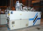 Used: Gerosa 3 re-heat and stretch blow molding machine. Capable of running .250 to 1.50 liter containers with throughputs up to 3000 bottles/hour, for 2 liter throughput up to 2400 bottles/hour, 3 c...