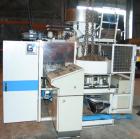 Used: Gerosa 3 re-heat and stretch blow molding machine. Capable of running .250 to 1.50 liter containers with throughputs up to 3000 bottles/hour, for 2 liter throughput up to 2400 bottles/hour, 3 c...