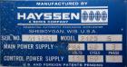 Used Hayssen Monablow Continuous Blow Molding Machine, Model 2125 S. Single station, dual head. Platen size 12
