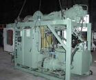 Used Hayssen Econoblow Blow Molding Machine, Model 75-S-2500. 5 lb FIFO accumulator head with programmable controls and MOOG parison programming. Also equipped with a part take away device and a bott...