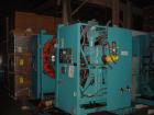 USED: Blow molding plant equipment including Wilmington 5 ton wheeltype blow molding machine, 12 stations with hydraulic clamp, DCdriven, traversing carriage, extended daylight platens, Barber Colema...