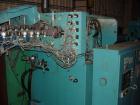 USED: Blow molding plant equipment including Wilmington 5 ton wheeltype blow molding machine, 12 stations with hydraulic clamp, DCdriven, traversing carriage, extended daylight platens, Barber Colema...