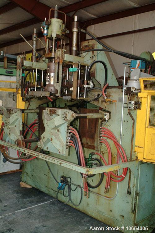 Used Bekum Continuous Extrusion Blow Molding Machine, Model H-151.  Single head, 90 mm, 20:1, Falcone controls, 60 hp DC, 460V 3 ph, SCR extruder drive controls, toggle clamping.
