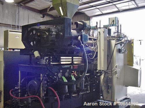 Used Fischer Blow Molding Machine, Model FHB-106-2.  Dual shuttle, many heads to choose from.  Maco 100 point Parison programming, 80 mm, 24:1 extruder.  Maco 8000 machine controls, 60 hp DC drive mo...