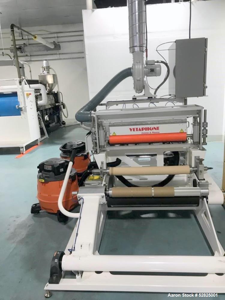 Used Southern Costal Machinery, LLC 24" Melt Blown Line. Production capacity approximately 36 kg (79.3 lbs)/ hour at nominal throughput of 0.5 ghm. Line consists of: Pneumatic pellet loader; 40 kg ho...