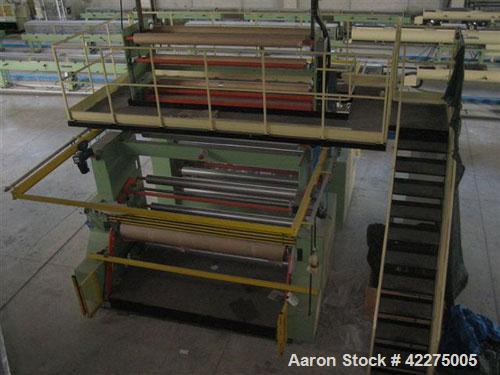 Used Bandera 3 Layer Blown Film Co-Extrusion Plant for production of agri-film up to 29.53" (9000 mm). Comprised of (1) Bandera T.R. 100 extruder; (2) Bandera T.R.65 extruders; (1) Oildynamic screen ...