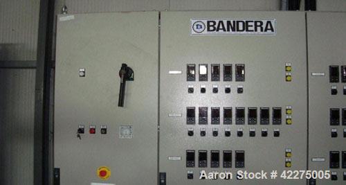 Used Bandera 3 Layer Blown Film Co-Extrusion Plant for production of agri-film up to 29.53" (9000 mm). Comprised of (1) Bandera T.R. 100 extruder; (2) Bandera T.R.65 extruders; (1) Oildynamic screen ...