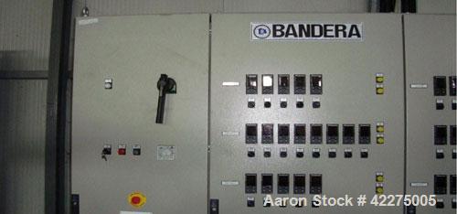Used Bandera 3 Layer Blown Film Co-Extrusion Plant for production of agri-film up to 29.53" (9000 mm). Comprised of (1) Bandera T.R. 100 extruder; (2) Bandera T.R.65 extruders; (1) Oildynamic screen ...