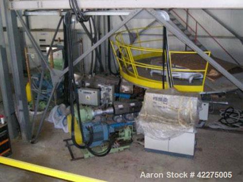 Used Bandera 3 Layer Blown Film Co-Extrusion Plant for production of agri-film up to 29.53" (9000 mm). Comprised of (1) Bandera T.R. 100 extruder; (2) Bandera T.R.65 extruders; (1) Oildynamic screen ...