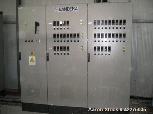 Used Bandera 3 Layer Blown Film Co-Extrusion Plant for production of agri-film up to 29.53" (9000 mm). Comprised of (1) Bandera T.R. 100 extruder; (2) Bandera T.R.65 extruders; (1) Oildynamic screen ...