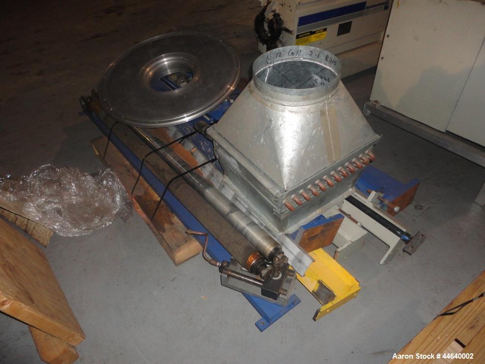 Used Battenfeld Three Layer Blown Film Line consisting of the following: 2" Battenfeld extruder, 30:1 L/D, electrically heated, water cooled, feed hopper with 50 hp DC motor with SCR controller, 2" B...