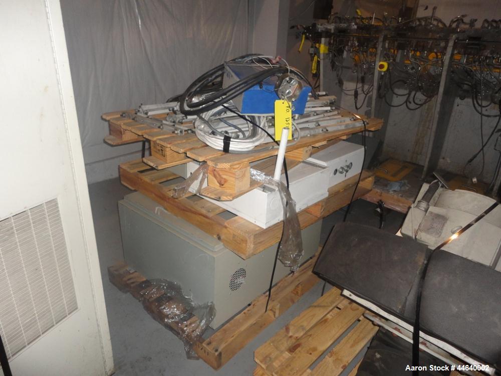 Used Battenfeld Three Layer Blown Film Line consisting of the following: 2" Battenfeld extruder, 30:1 L/D, electrically heated, water cooled, feed hopper with 50 hp DC motor with SCR controller, 2" B...