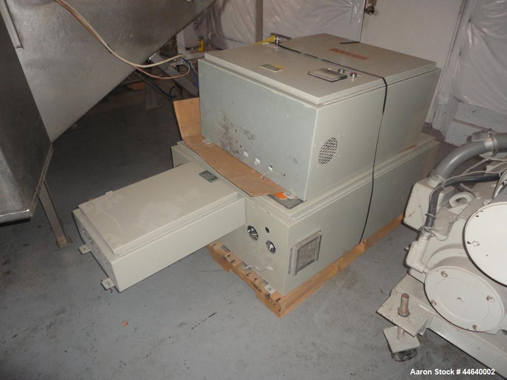 Used Battenfeld Three Layer Blown Film Line consisting of the following: 2" Battenfeld extruder, 30:1 L/D, electrically heated, water cooled, feed hopper with 50 hp DC motor with SCR controller, 2" B...