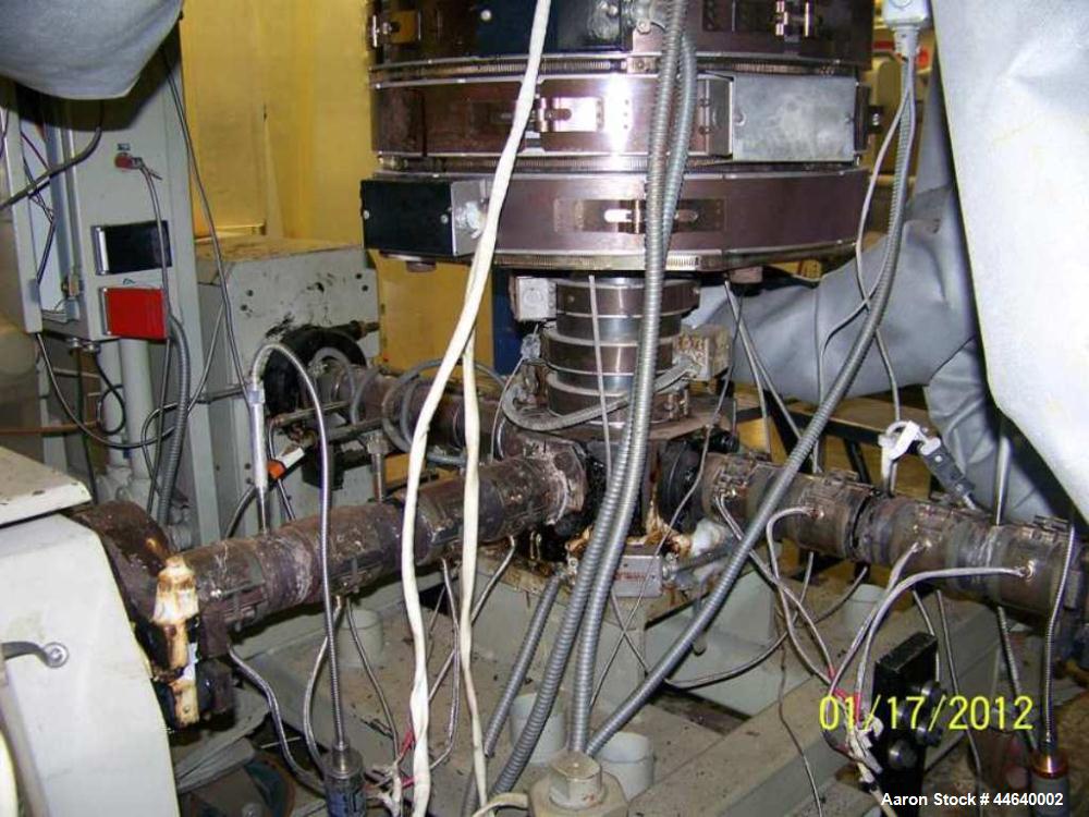 Used- Battenfeld Three Layer Blown Film Line consisting of the following: 2" Battenfeld extruder, 30:1 L/D, electrically hea...