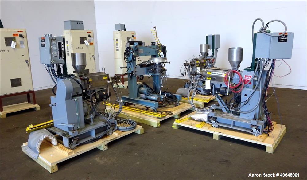 Used- 3-Layer Davis Standard Co-Extrusion Blown Film Lab Line.