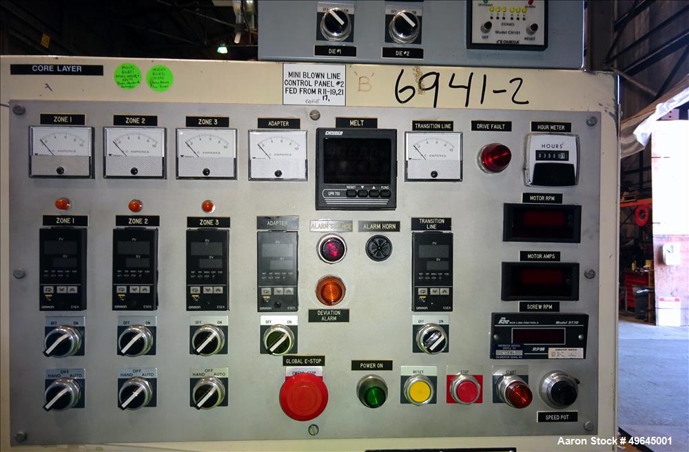 Used 3-Layer Davis Standard Co-Extrusion Blown Film Lab Line.