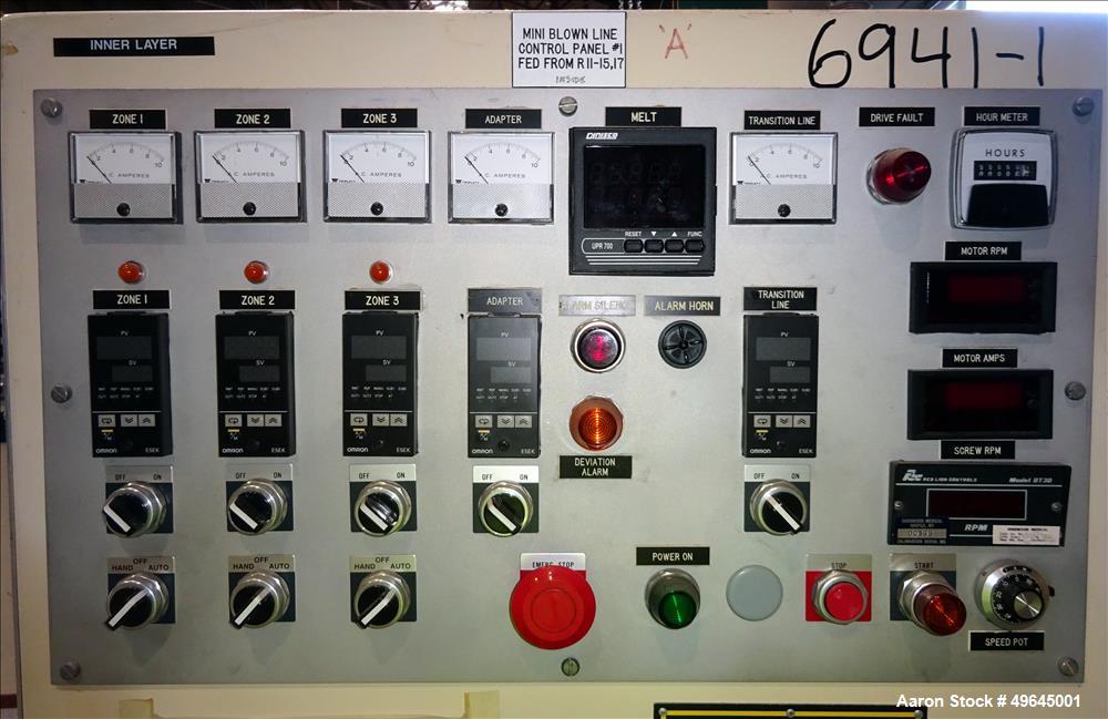 Used 3-Layer Davis Standard Co-Extrusion Blown Film Lab Line.