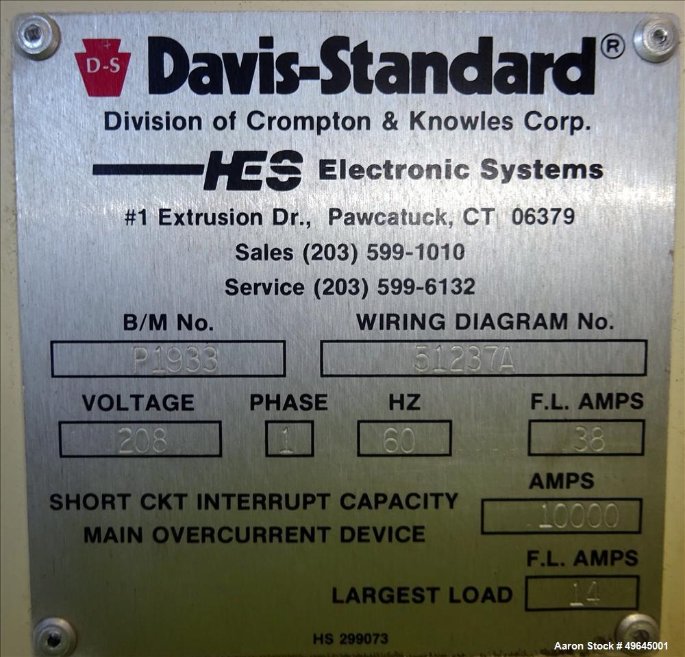 Used- 3-Layer Davis Standard Co-Extrusion Blown Film Lab Line.