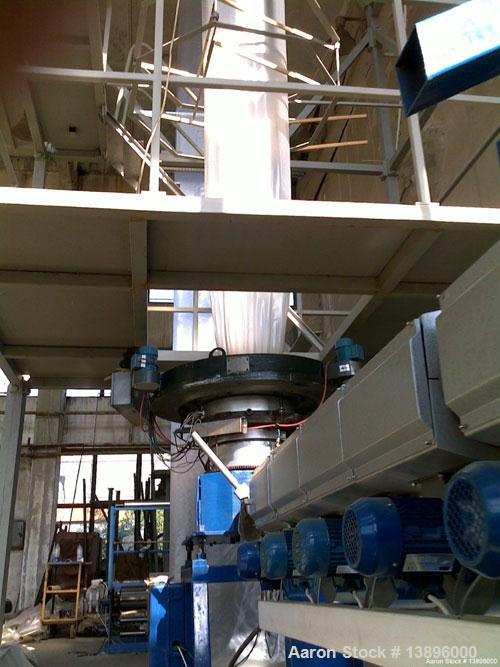 Used-Blown Film Extrusion Line comprised of:  (1) Extruder for LDPE, built 2004, 53.3 hp/40 kW, diameter 3.54" (90 mm), L/D ...