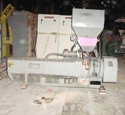 USED: GEC 98" blown film line consisting of: 3.5" GEC extruder, model#233, S/N 233-27331-01, 24:1 L/D, manufactured 1982. Air cooled.100 hp motor Safetronics drive, gearbox ratio 13.98:1. Hydraulic s...