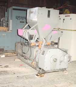 USED: GEC 98" blown film line consisting of: 3.5" GEC extruder, model#233, S/N 233-27331-01, 24:1 L/D, manufactured 1982. Air cooled.100 hp motor Safetronics drive, gearbox ratio 13.98:1. Hydraulic s...