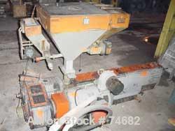 USED: GEC 144" blown film line consisting of: 4.5" GEC extruder, model244-001, S/N 244-1522-01, 24:1 L/D, 150 hp motor, with Safetronicsdrive, 11 zone control cabinet, 4 controllers missing, hydrauli...