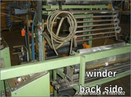 Used Kuhne Blown Film Plant. Extruder KD 1.3" (35 mm) diameter x 20 D, main motor drive power 14.4 hp (19.2 kW), capacity 66 lbs/hr, film thickness 0.0006" - 0.0031" (15 to 80 um), corona treatment, ...