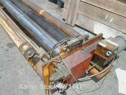 USED: 74" primary nip with 5.5" diameter air actuated nip rolls.Complete with motor and gearbox. Also includes 74" wide wooden style collapsing frames.