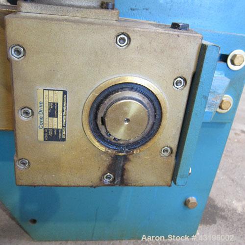 Used Nip Roll Assembly Consisting Of: (1) 10" Diameter x 84" long stationary metal roll, driven by a 3hp, 180 volt, 1750 rpm DC gear motor, ratio 15 to 1, (1) 10" diameter x 84" wide pneumatically ad...