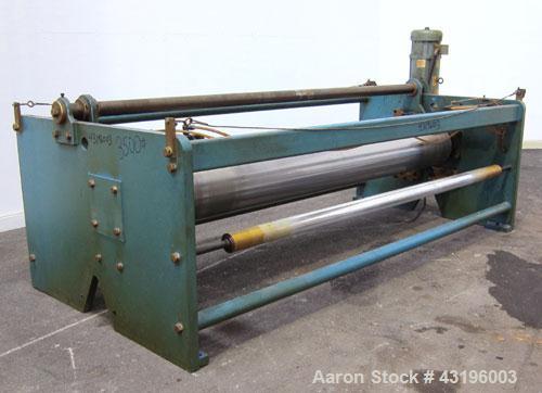 Used- Nip Roll Assembly Consisting Of: (1) 10" Diameter x 84" long stationary metal roll, driven by a 3hp, 180 volt, 1750 rp...