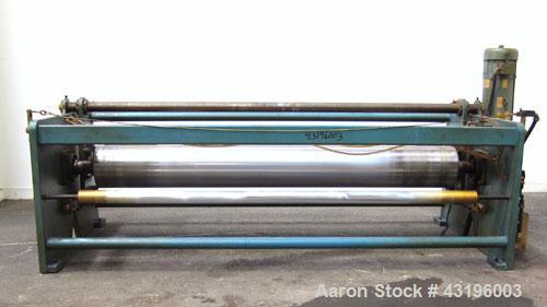 Used- Nip Roll Assembly Consisting Of: (1) 10" Diameter x 84" long stationary metal roll, driven by a 3hp, 180 volt, 1750 rp...