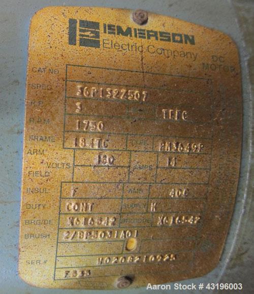 Used Nip Roll Assembly Consisting Of: (1) 10" Diameter x 84" long stationary metal roll, driven by a 3hp, 180 volt, 1750 rpm DC gear motor, ratio 15 to 1, (1) 10" diameter x 84" wide pneumatically ad...