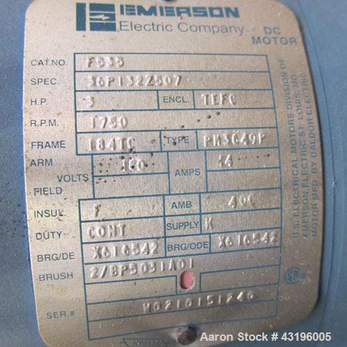 Used Nip Roll Assembly Consisting Of: (1) 10" Diameter x 84" long stationary metal roll, driven by a 3hp, 180 volt, 1750 rpm DC gear motor, ratio 15 to 1, (1) 10" diameter x 84" wide pneumatically ad...