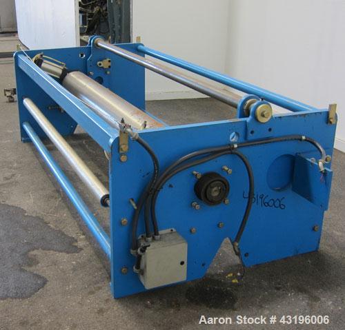 Used Nip Roll Assembly Consisting Of: (1) 10" Diameter x 84" long stationary metal roll. Missing drive, and rubber roll. Mounted on a carbon steel frame.