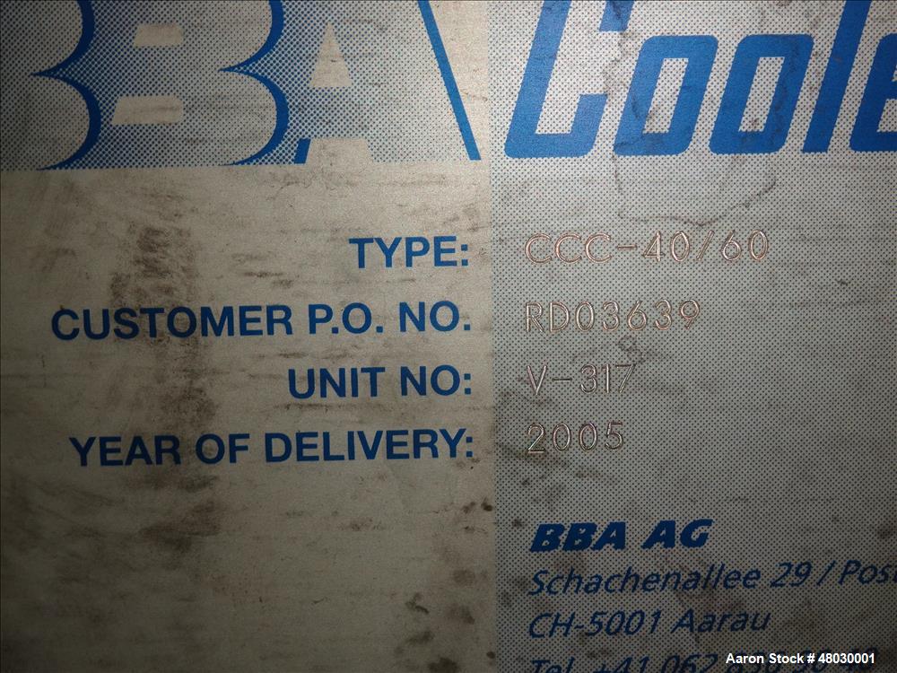 Used BBA Chiller Drum Cooler, Model CCC-40/60.